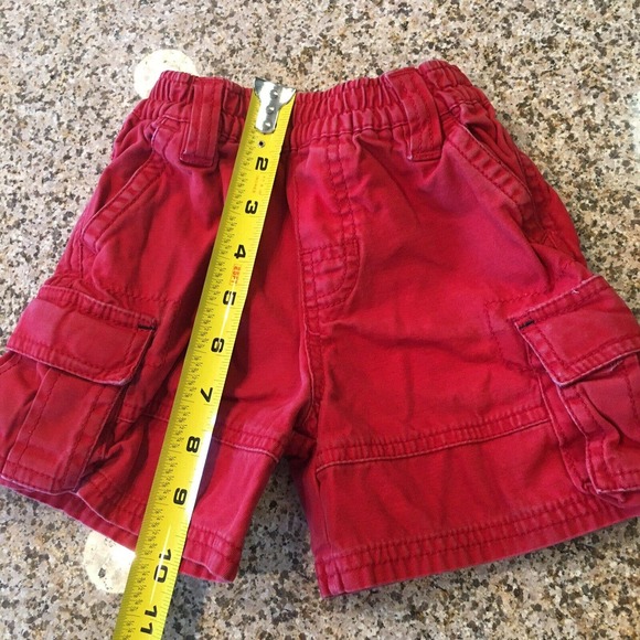 Childrens Place Size 18 Months Solid Red Cargo Shorts Knee Length Elastic Waist - Picture 9 of 11